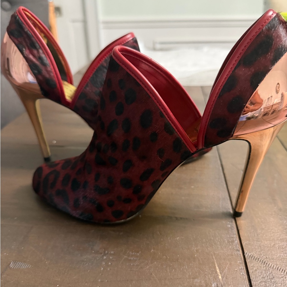 Ted Baker Bold Red Leopard Ankle Booties